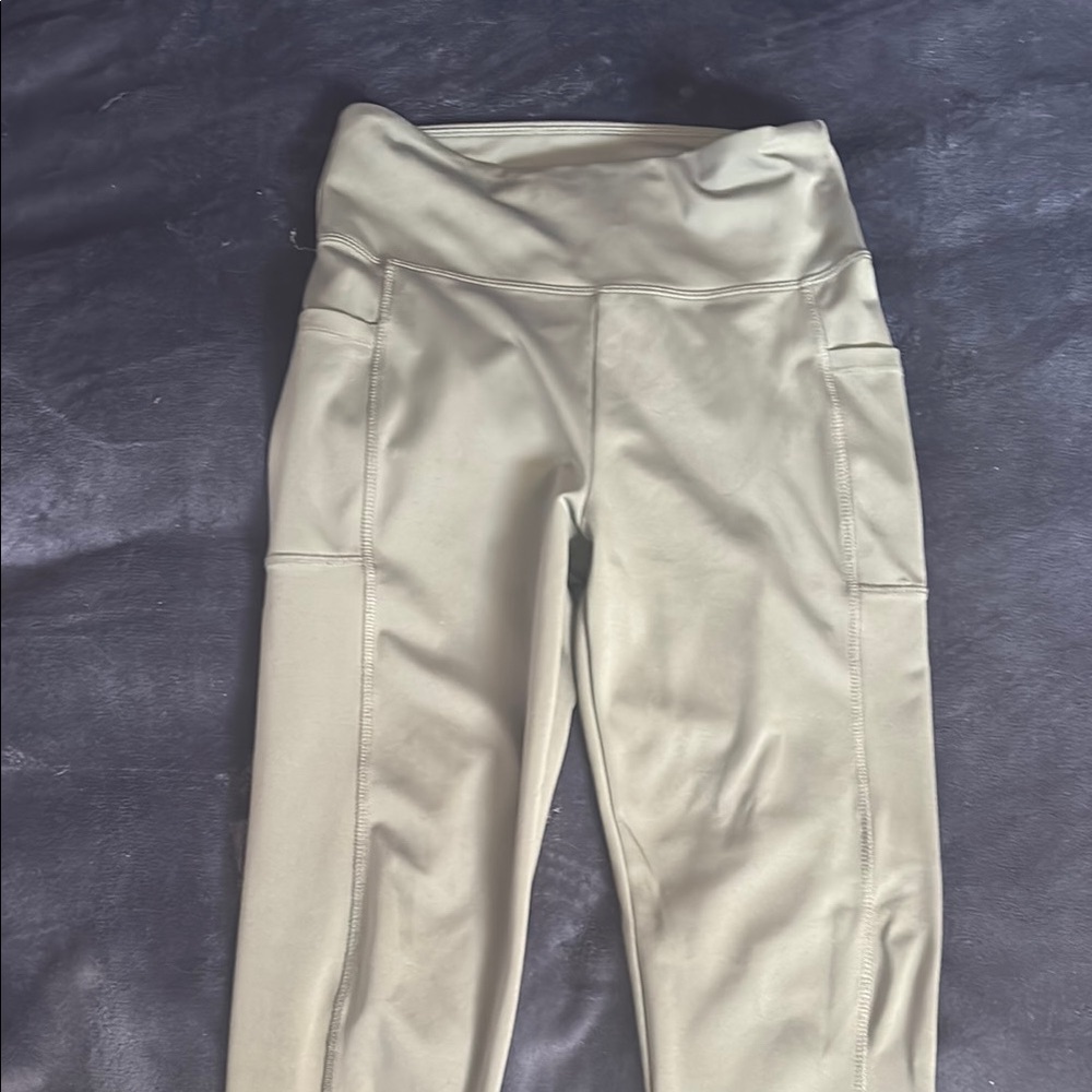 Olive Green High-Waisted Leggings